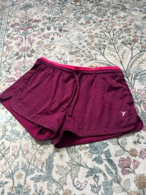 Old Navy Maroon Athletic Shorts with Pink Waistband